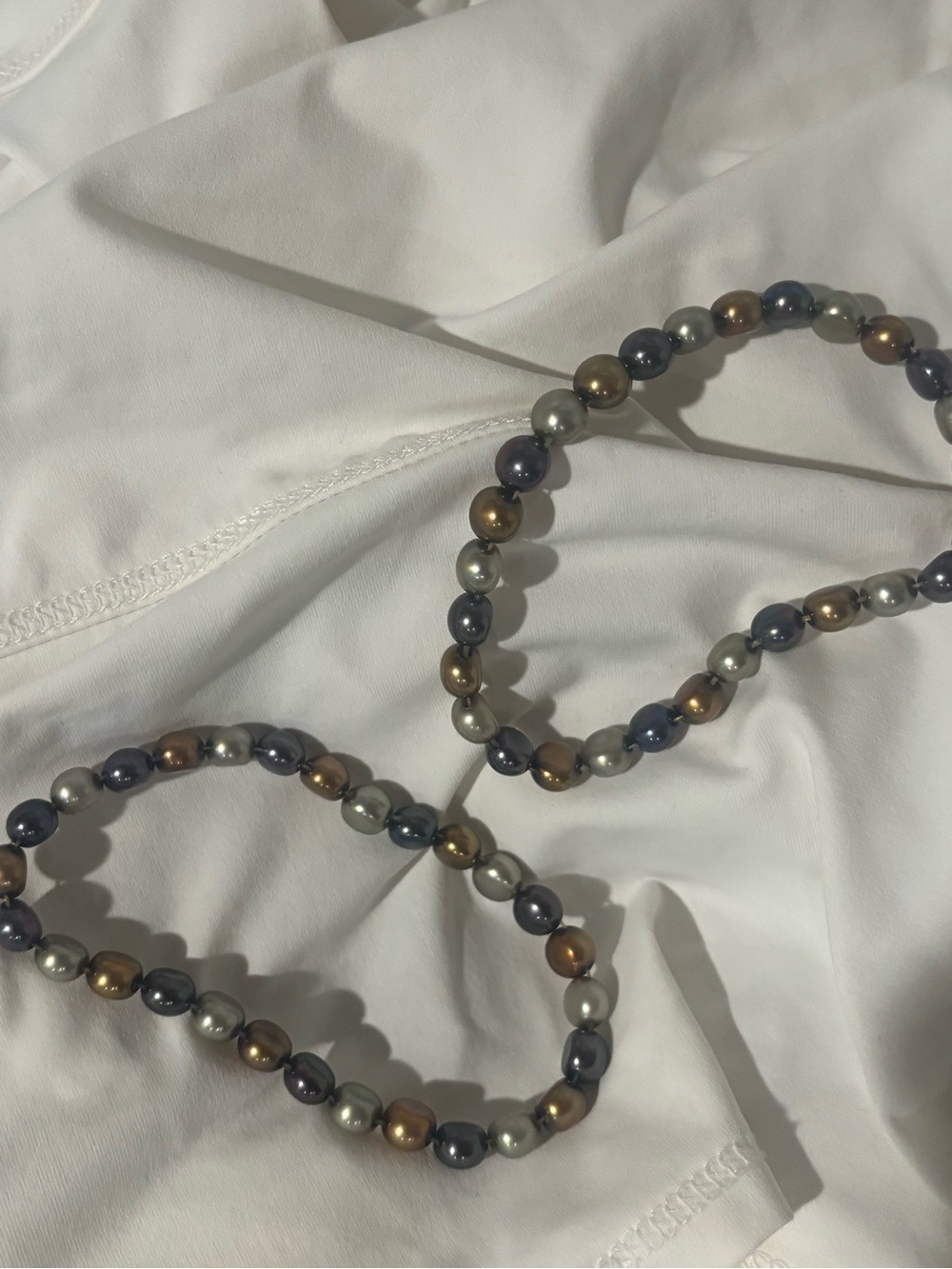 Vintage Pearl Bead bracelets in Gray, Bronze and Blue
